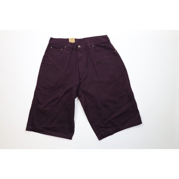 Deadstock Vintage 90s Streetwear Mens 33 Relaxed Baggy Fit Denim Shorts Purple - Picture 1 of 10